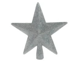 Piek Ster Glitter Zilver 19cm