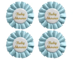 Rozetten Babyshower Blauw (4st)