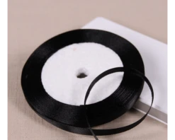 Satijnlint 6mm Zwart
