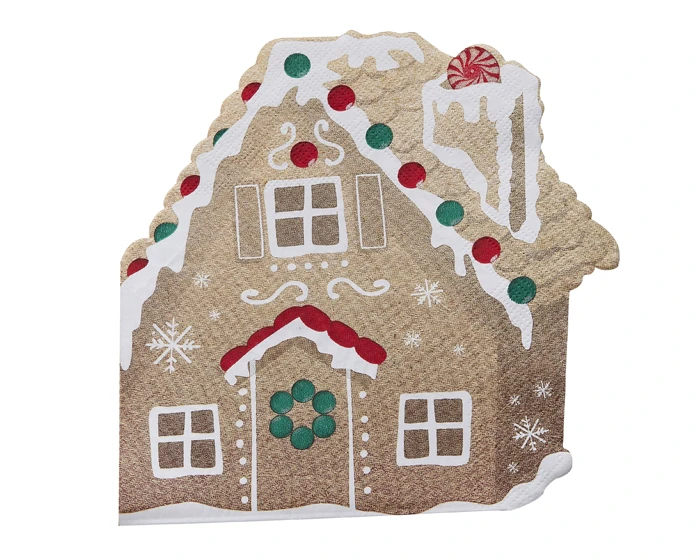 Servetten Gingerbread House Ginger Ray (16st) 2 Servetten Gingerbread House Ginger Ray (16st) - Afbeelding 2