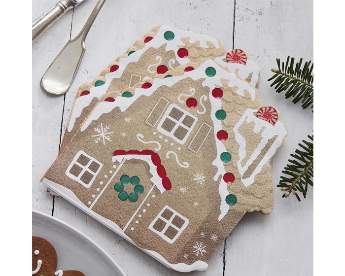 Servetten Gingerbread House Ginger Ray (16st) 1 Servetten Gingerbread House Ginger Ray (16st)