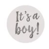 Stickers Rond It's A Boy! Zilver (24st)