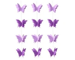 String Versiering Vlinder 3D Paars