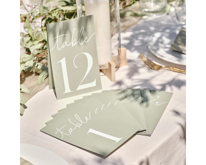 Tafelnummers 1-12 Sage Groen Ginger Ray 2 Tafelnummers 1-12 Sage Groen Ginger Ray - Afbeelding 2