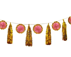 Tassel & Waaier Slinger Roze/Goud