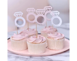 Ring Cupcake Toppers - Team Bride Ginger Ray (12st)