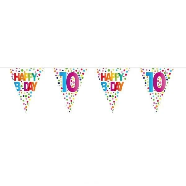 Vlaggenlijn Dots 10 Jaar 10m 1 Vlaggenlijn Dots 10 Jaar 10m