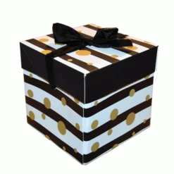 Cadeaudoos Dots Zwart & Goud (22x22x22cm)