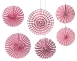 Deco Waaiers Roze (6st)