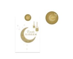 Papieren Zakjes + Stickers Ramadan Kareem Wit/Goud (6st)